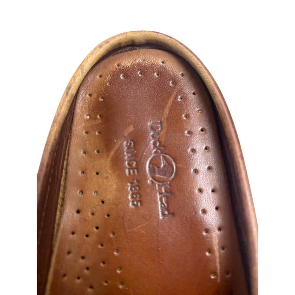 Duck Head Meens Brown Leather Woven Slip on Loafers Moc Toe Comfort Shoes 10 - Picture 5 of 6